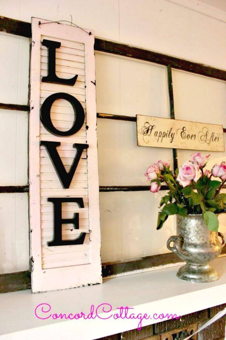 How To Turn an Old Shutter Into Shabby Chic Wall Decor - DIY 