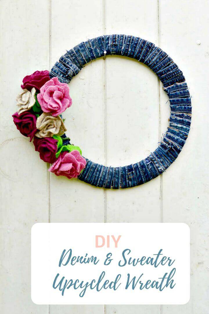 Make A Floral Denim Wreath - DIY