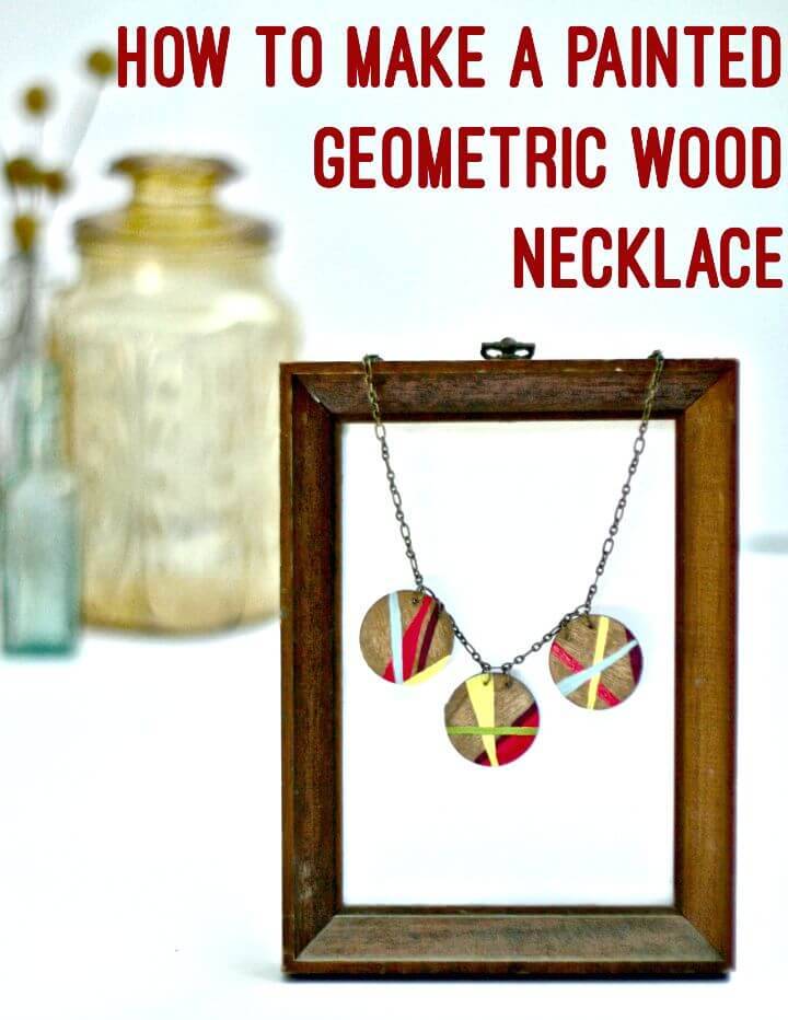 DIY Painted Geometric Wood Necklace