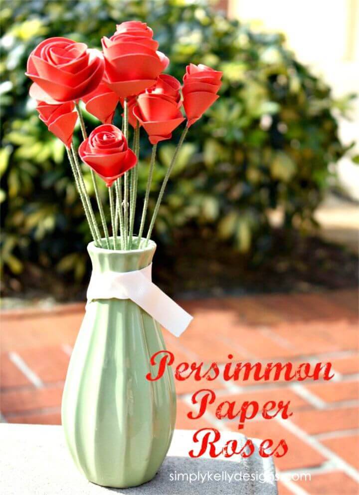 Make Persimmon Paper Roses
