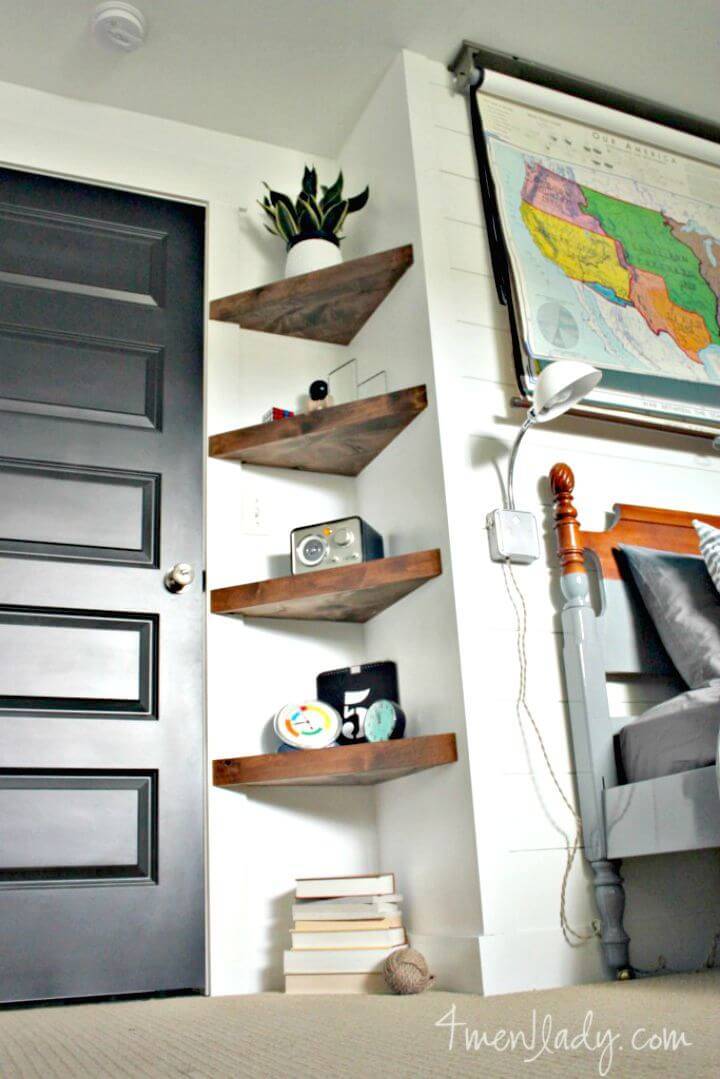 DIY Corner Floating Shelves