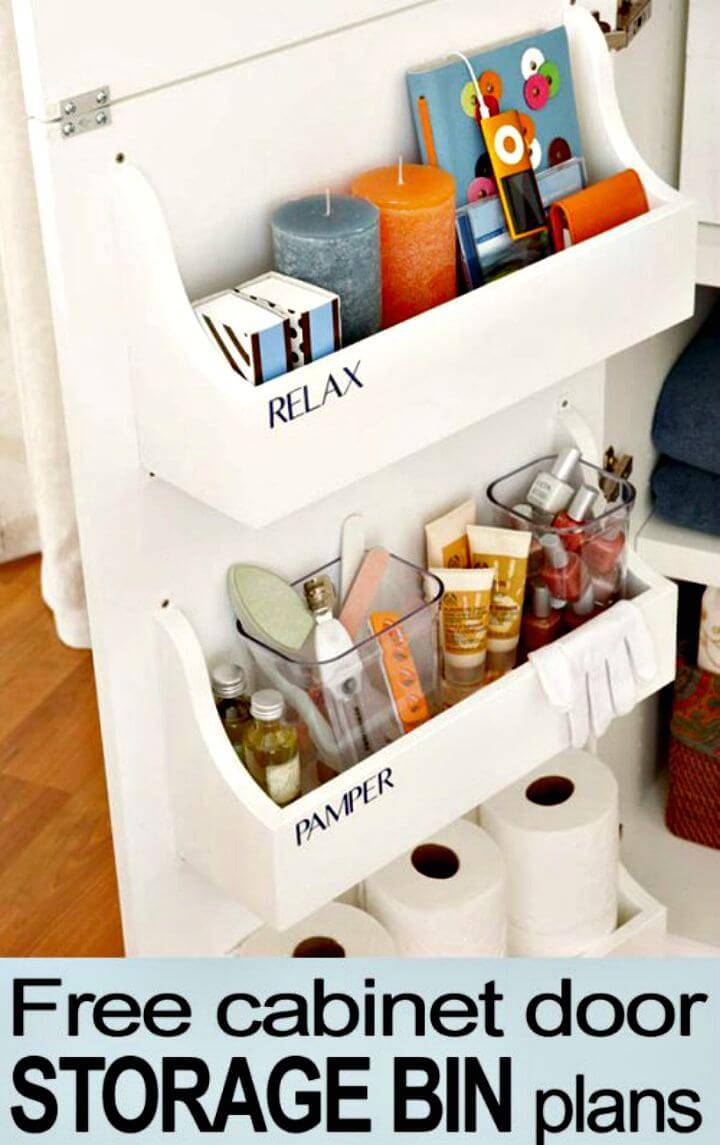 DIY Free Cabinet Door Storage Bin Plans