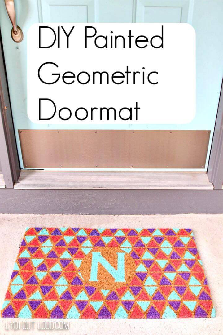 DIY Geometric Painted Doormat