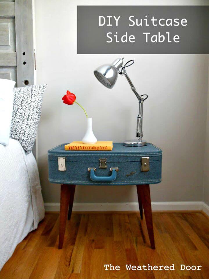 DIY Suitcase Side Table at Home