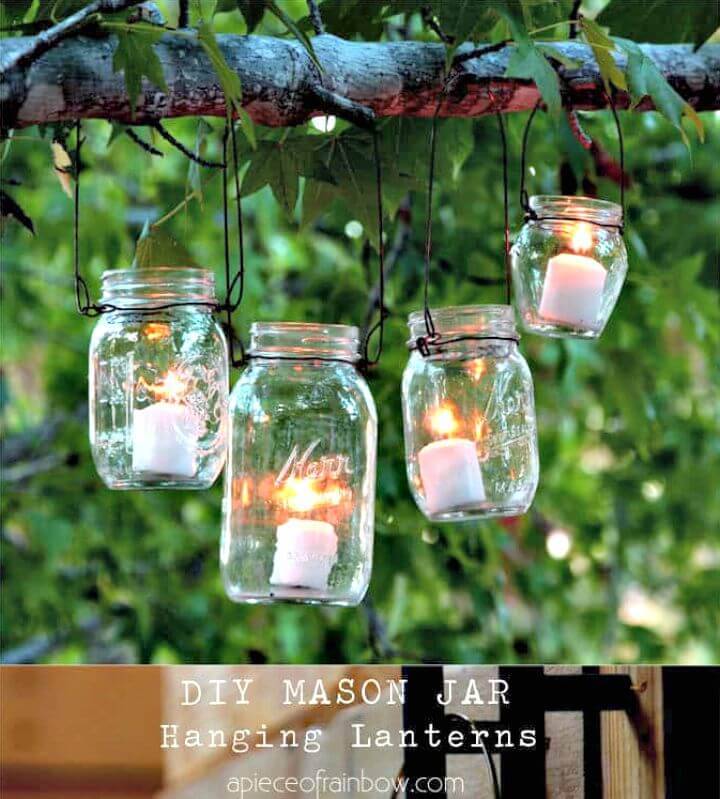 DIY Magical Hanging Mason Jar Lights - Outdoor Lighting Ideas