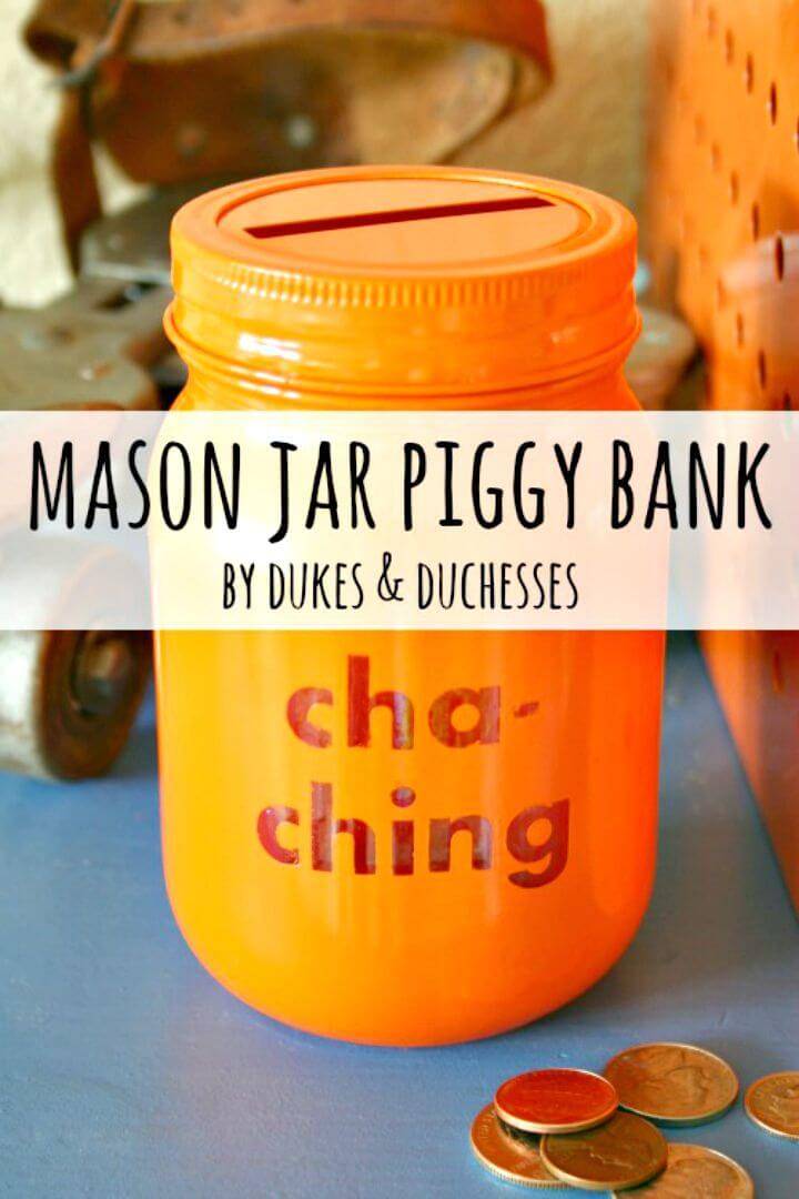 Easy DIY Mason Jar Piggy Bank