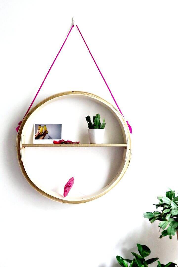DIY Round Hanging Shelf 