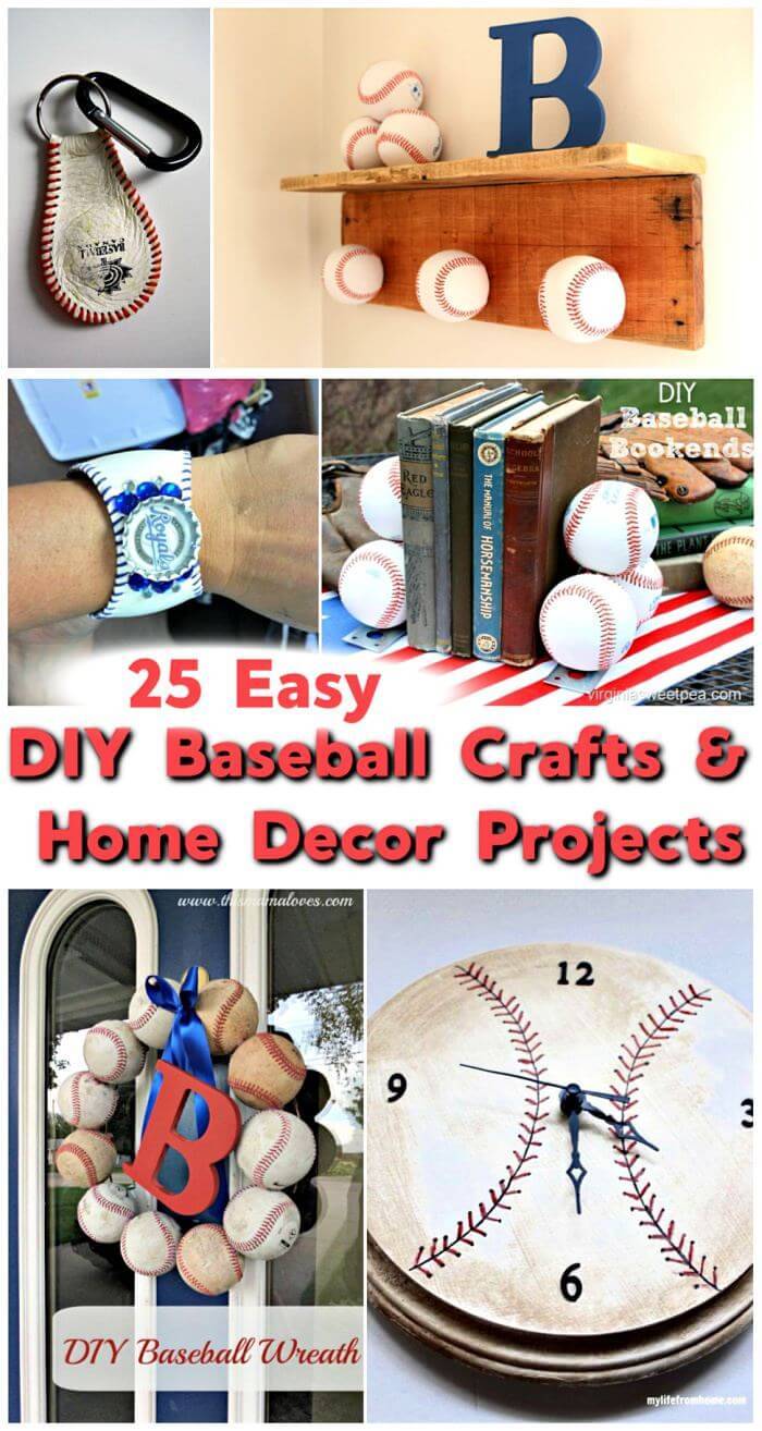 25 Easy DIY Baseball Crafts & Home Decor Projects, DIY Crafts, DIY home Decor Projects, DIY Ideas, DIY Projects, DIY Furniture