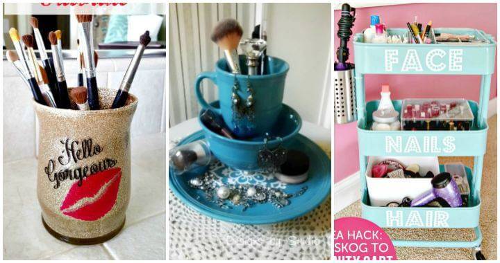 34 Best DIY Makeup Organizer Storage Ideas DIY Crafts   34 Best DIY Makeup Organizer Storage Ideas DIY Crafts DIY Projects DIY Craft Ideas DIY Home Decor DIY Organizer Ideas 