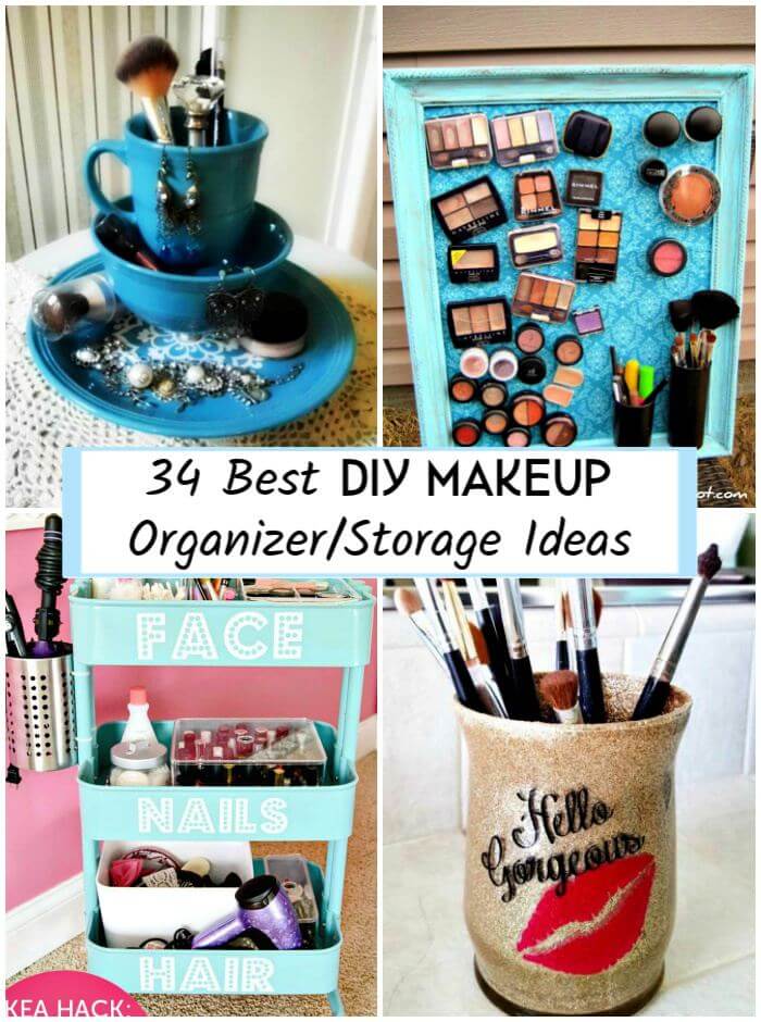 34 Best Diy Makeup Organizer Storage Ideas Diy Crafts