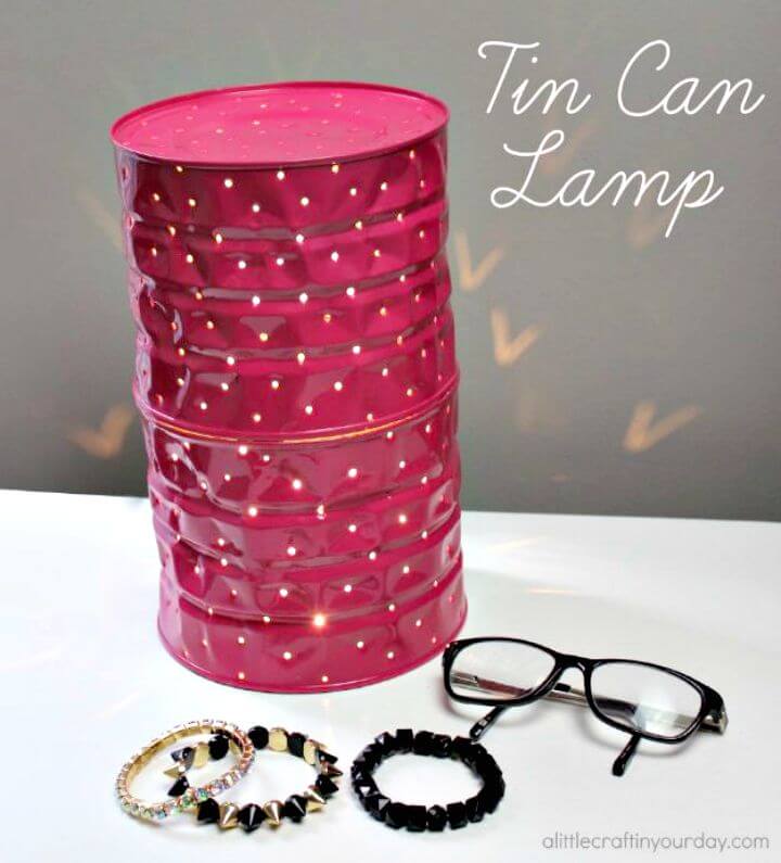 Beautiful DIY Tin Can Lamp 