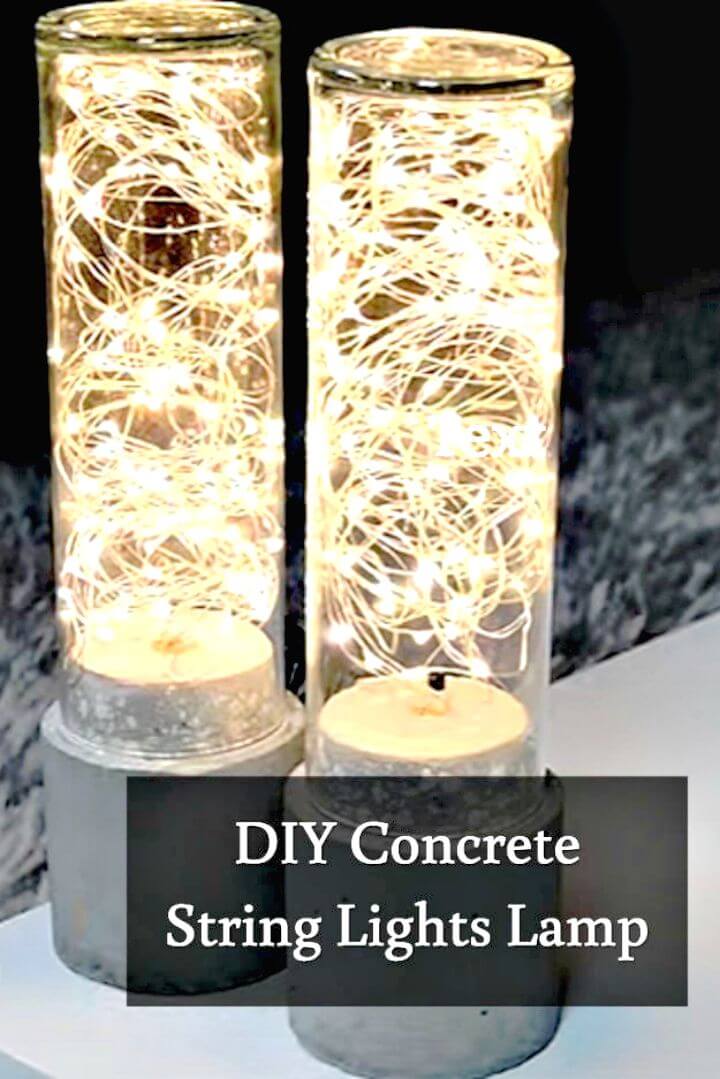 DIY Concrete Lamp Led String Light - Indoor Lighting Ideas