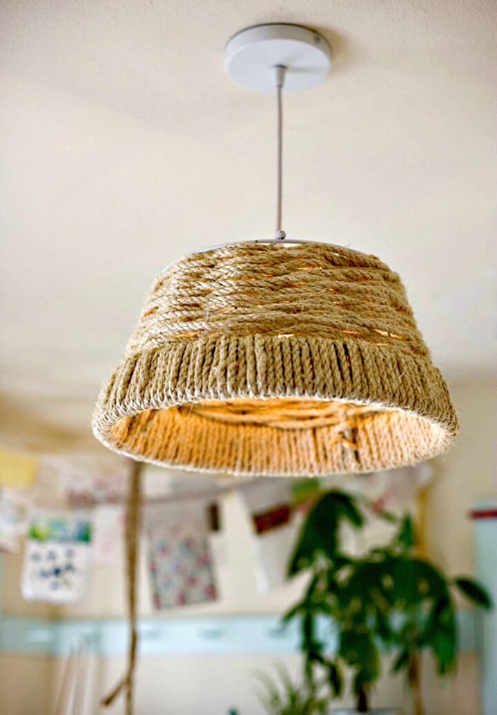 How to DIY Woven Rope Pendant Lamp