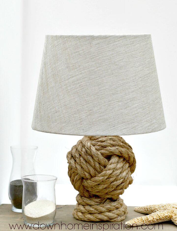 DIY Pottery Barn Knockoff Rope Knot Lamp