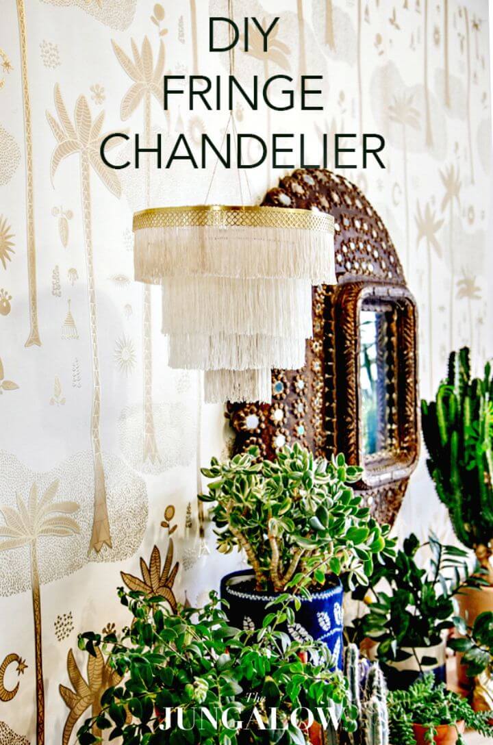 Pretty DIY Boho Fringe Chandelier - Indoor Lighting