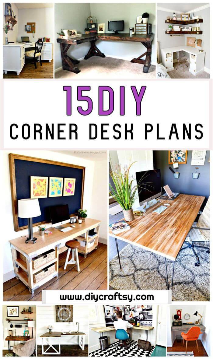 15 DIY Corner Desk Ideas, DIY Corner Desk Plans, 15 DIY Corner Desk Projects, DIY Furniture Projects, DIY Home Decor Ideas, DIY Crafts, DIY Projects, DIY Wooden Desk