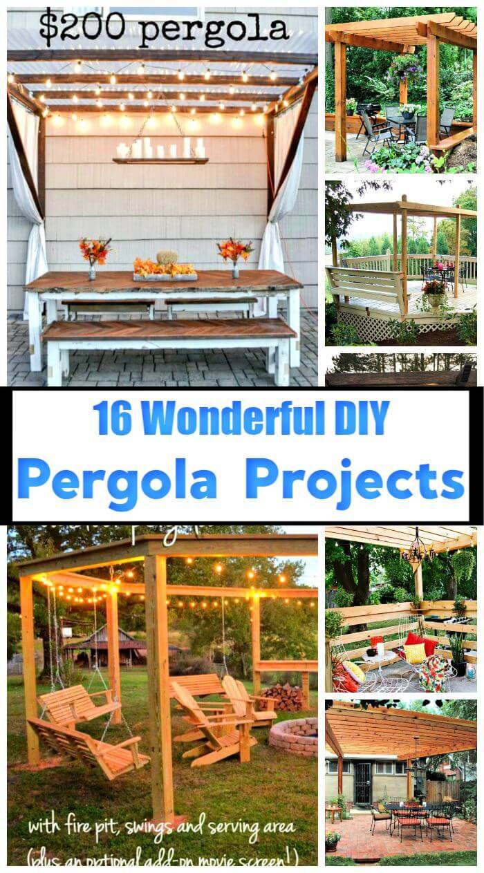 16 Diy Pergola Projects Build For Garden With Plans Diy Crafts