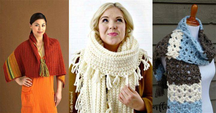 Striped Ribbed Fringe Scarf – Free Crochet Pattern