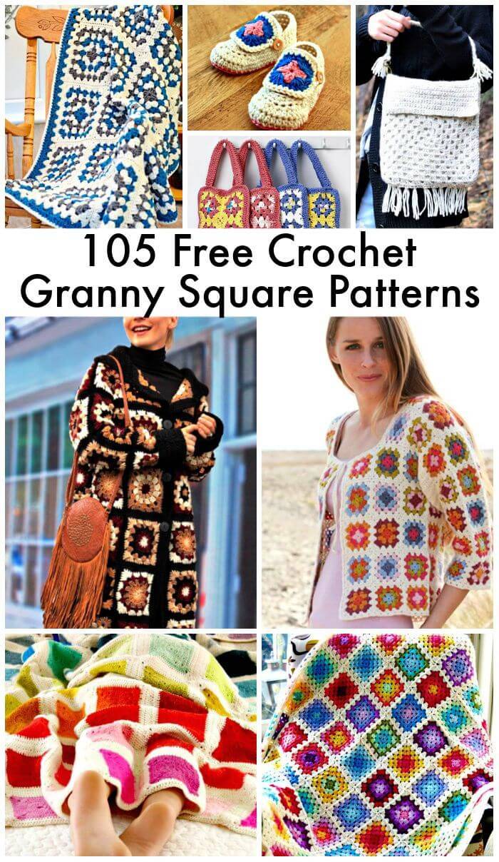 105 Free Crochet Granny Square Patterns, how to crochet a granny square, solid granny square pattern, how to crochet granny squares