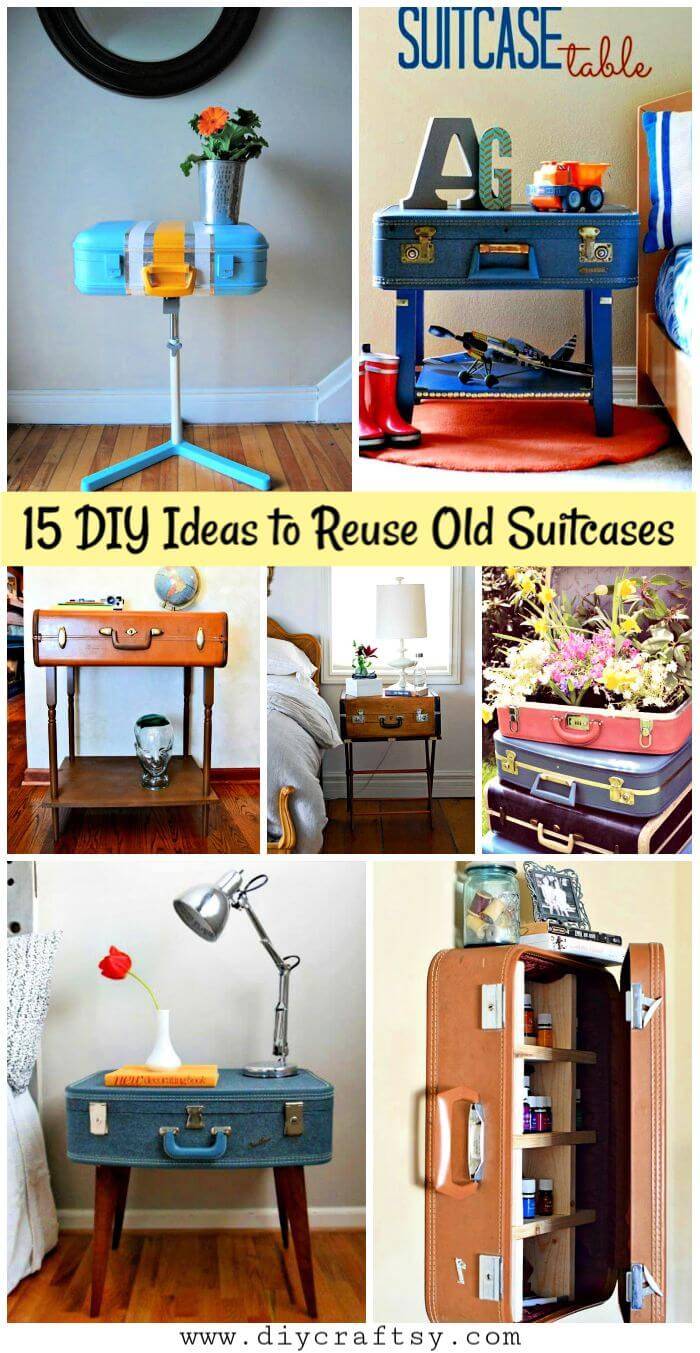 15 DIY Ideas to Reuse Old Suitcases, Creative Ways to Repurpose An Old Suitcase, Repurpose Old Suitcases