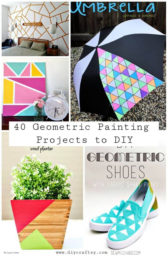 40 Geometric Painting Projects to DIY- How To, DIY Crafts, DIY Projects, DIY Ideas, DIY Craft Ideas