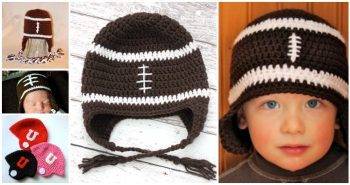 8 Free Crochet Football Hat Patterns, crochet football team hat pattern,crochet football helmet, crochet earflap hat