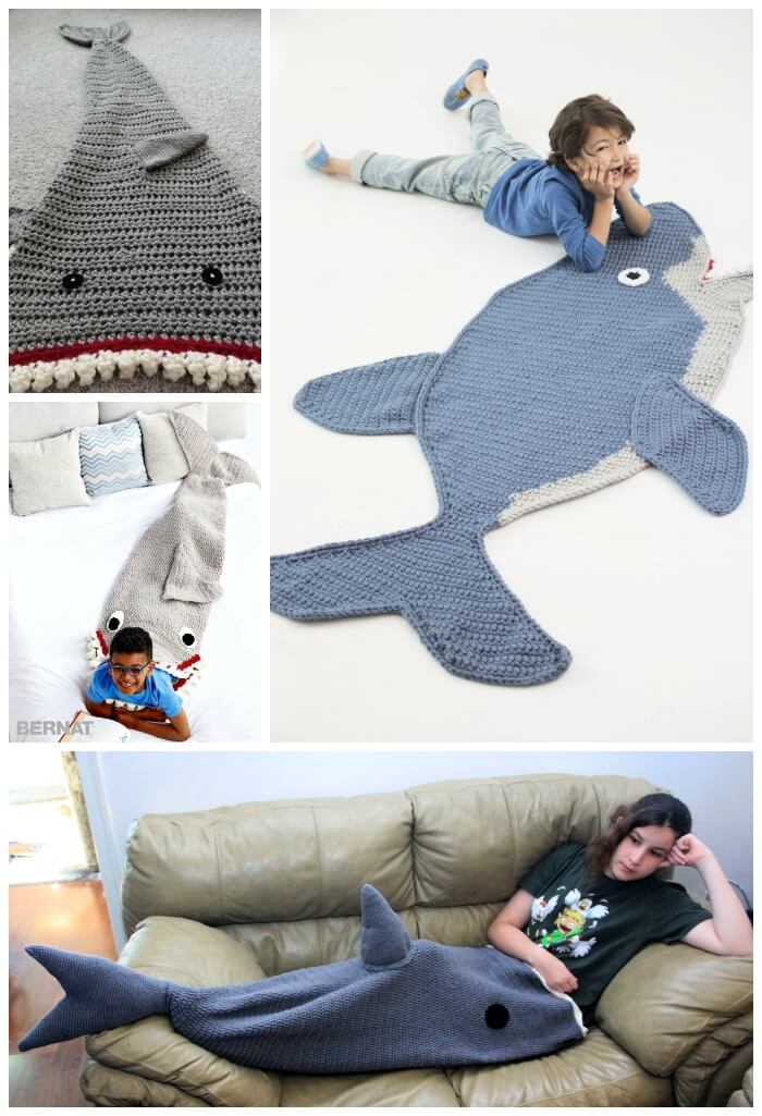 Crochet shark blanket online pattern