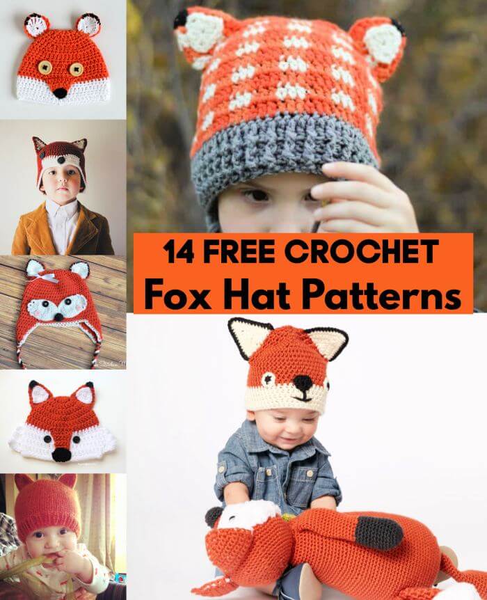 14 Free Crochet Fox Hat Patterns, Free Crochet Patterns, Easy Crafts, Easy Craft Ideas, DIY Crafts