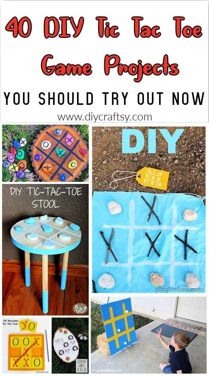 40 DIY Tic Tac Toe Game Projects You should Try Out Now, diy giant tic tac toe, easy craft ideas, DIY crafts