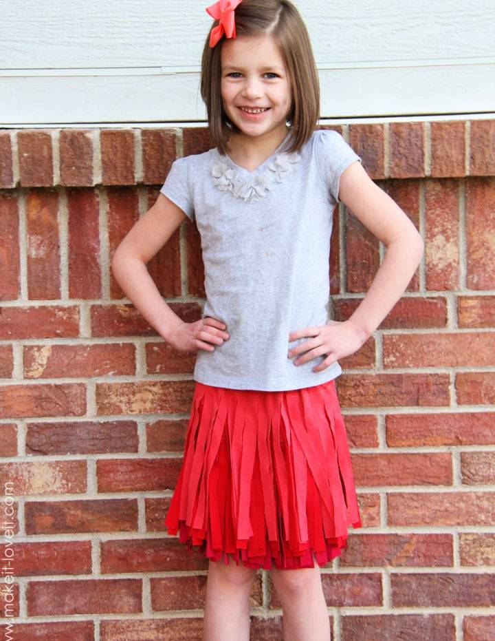 Ombre Fringe Skirt From Old T Shirt