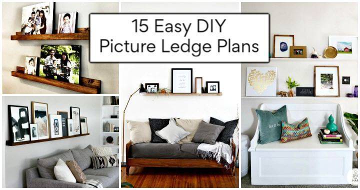 15 Easy DIY Picture Ledge Plans, DIY Photo Ledge Ideas, DIY Home Decor Ideas, DIY Projects