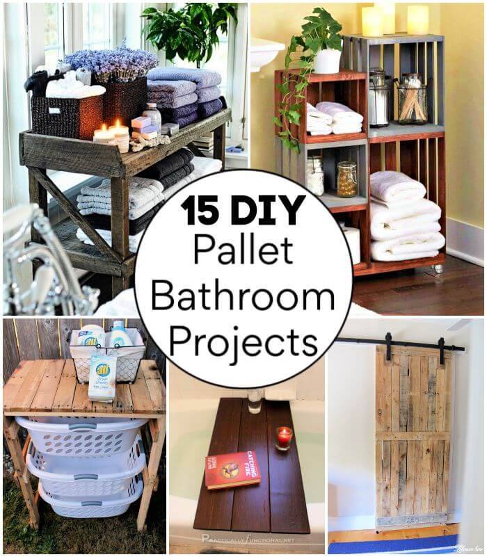 15 Pallet Projects for Bathroom, Pallet Ideas, Pallet Bathroom Shelves, Pallet Projects, DIY Home Decor Projects, DIY Crafts
