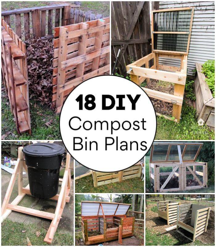 18 DIY Compost Bin Plans to Build Your New Compost Bin, garbage can compost bin, diy compost bin pallets, diy wooden compost bin ideas , DIY Crafts