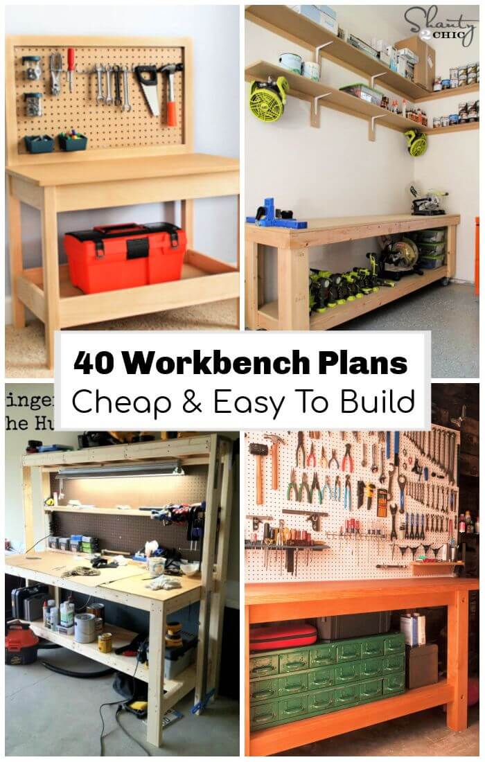 Easy DIY Garage Workshop Workbench