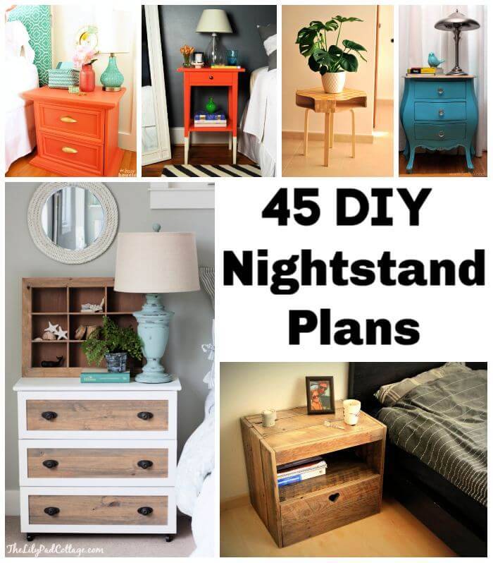 45 DIY Nightstand Plans That You Can Easily Build, DIY Bedside Table Ideas, DIY Crafts, DIY Projects, DIY Ideas
