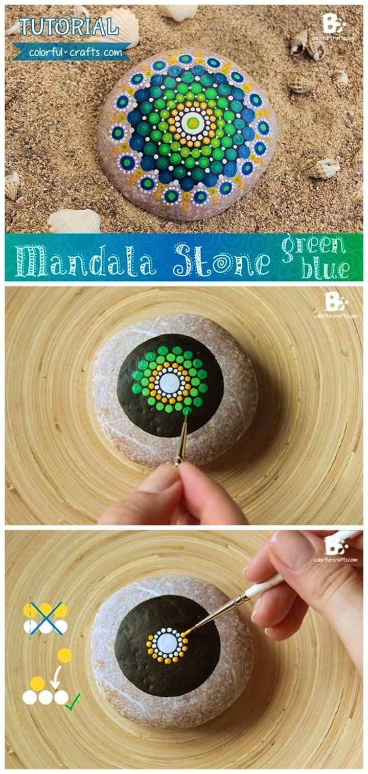 Adorable DIY Painted Mandala Rock, Painted Rock Design Pattern Inspirations, Painted Rock Art