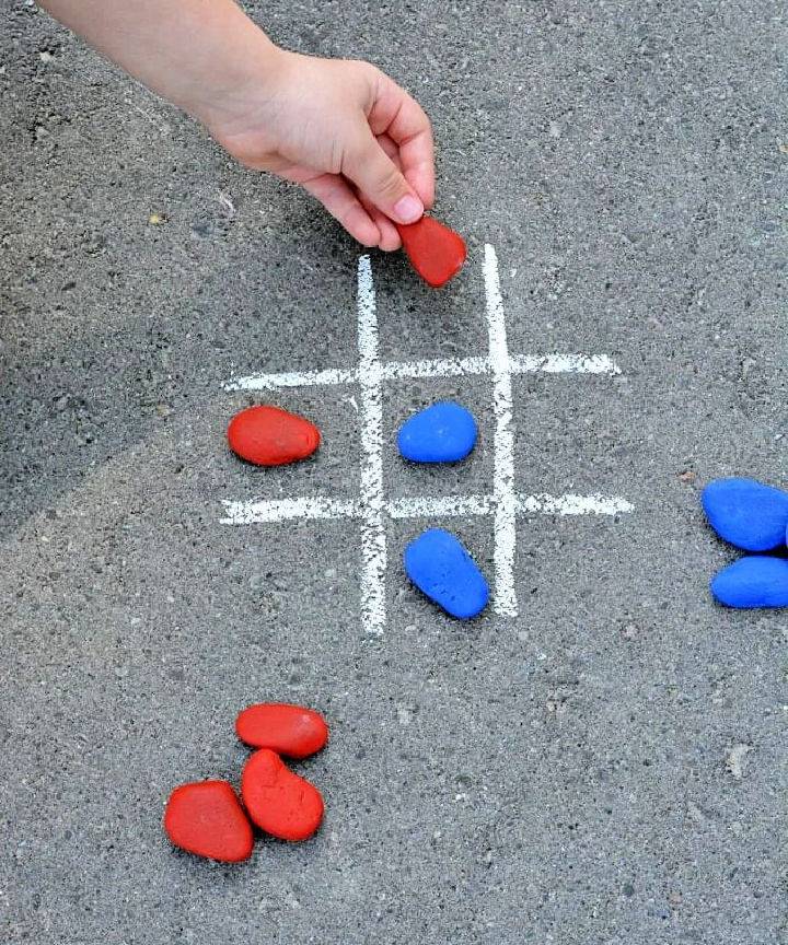 Chalk and Rock Tic Tac Toe Game Ideas