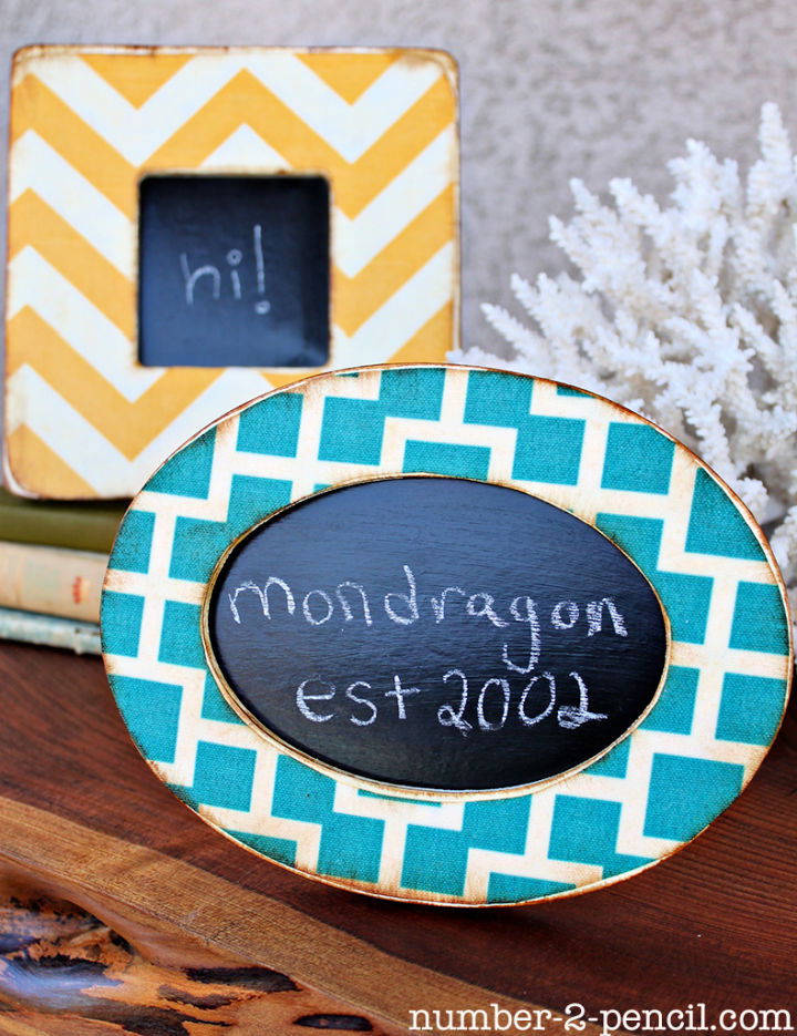 Chalkboard Paint and Mod Podge Fabric Frames