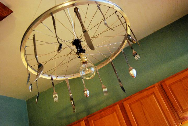 Chandelier Using Bicycle Wheel
