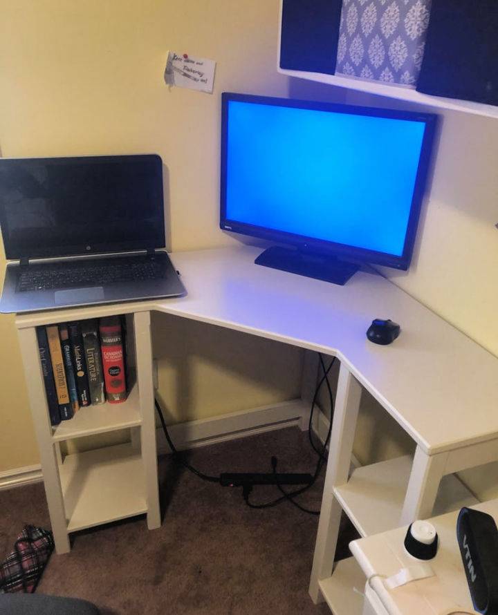 DIY Compact Corner Desk at Home