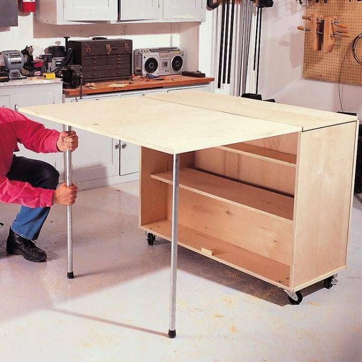 Compact Folding Workbench With Storage