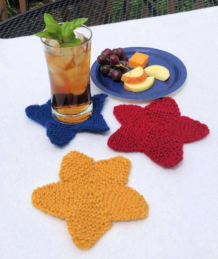 Cute Knit Star Shaped Coaster Pattern