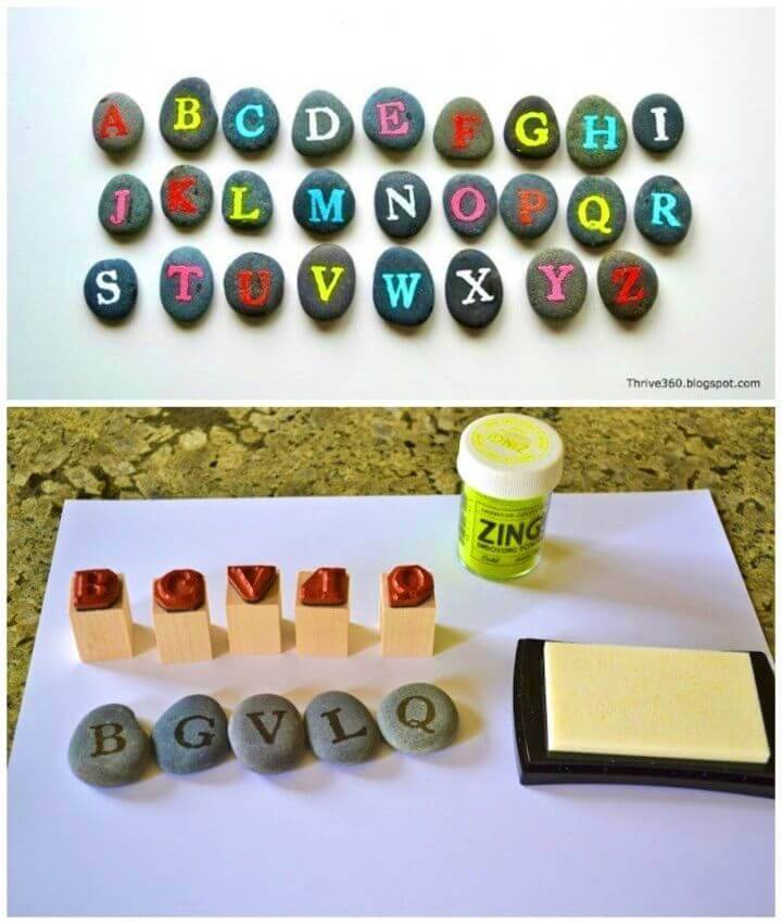 DIY Alphabet Painted Rocks, Painted Rock Letters, Painted Rock Art