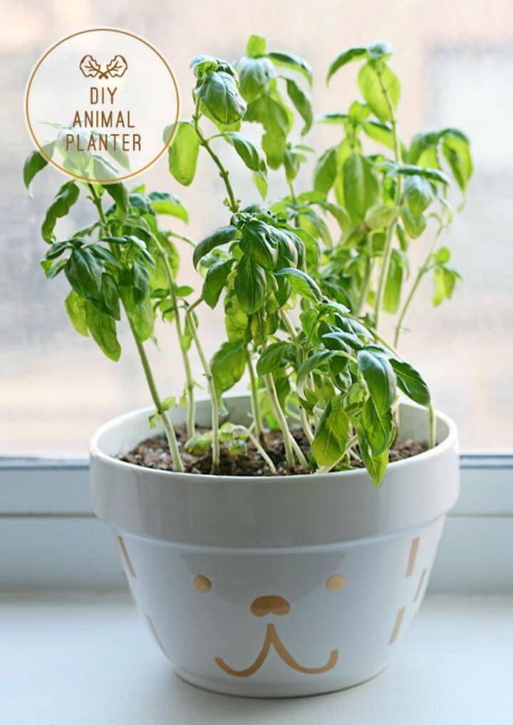 DIY Animal Planter with Contact Paper, decorate your planters for a custom look using respective contact papers, can easily be wrapped around!