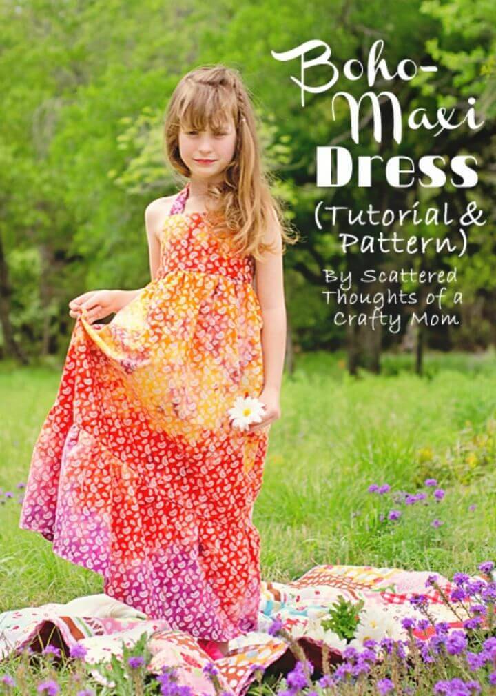DIY Boho-maxi Dress - Sew Pattern, will be a great addition to a bohemian fashion lover's wardrobe
