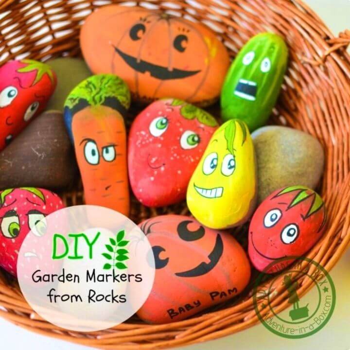 DIY Garden Markers from Rocks, Rock Painted for Garden, Painted Rock for Outdoor, painted Rock Vegetables