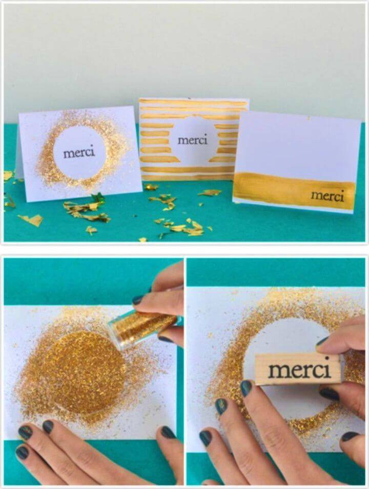 DIY Gilded Thank You Birthday Cards, How-to Make Birthday Card for Friends