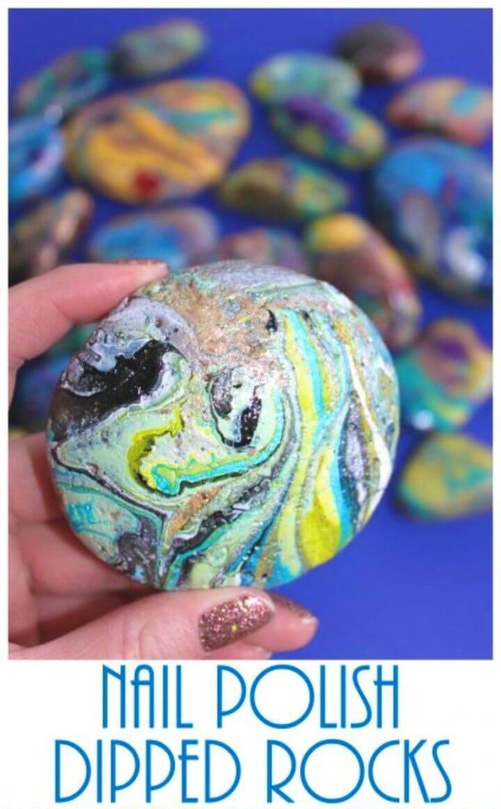 DIY Nail Polish Dipped Painted Rocks, inspirational painted rocks