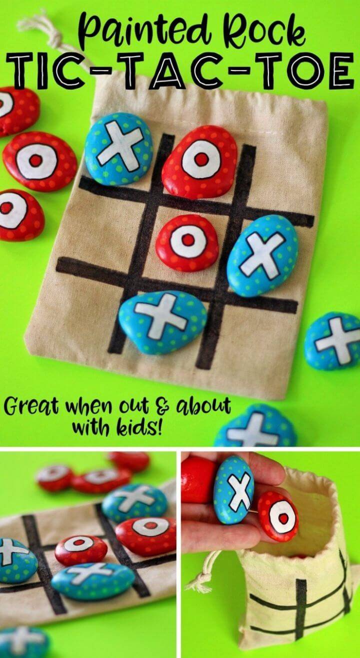 DIY Painted Rock Tic-Tac-Toe Travel, painted rocks for garden
