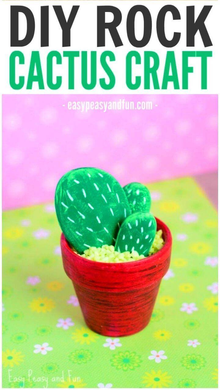 DIY Rock Cactus Craft – Painting Stones, how to paint river rocks